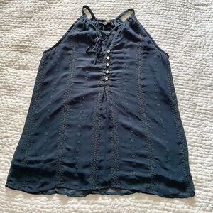 DH3 Navy Sleeveless Blouse
